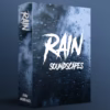 Rain sound pack cover featuring natural rain textures recorded in high-resolution audio for film, games, and wellness apps.