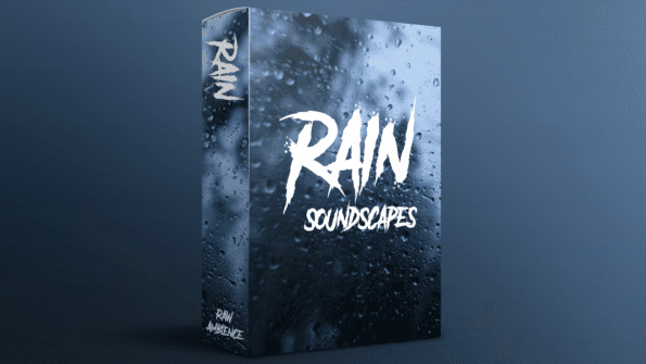 Rain sound pack cover featuring natural rain textures recorded in high-resolution audio for film, games, and wellness apps.