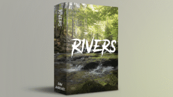 High-resolution image representing a river ambience sound pack with birdsong and natural textures for immersive sound design.