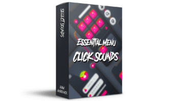 Cover image for Essential Menu Click Sounds by rawAmbience, featuring 107 high-quality UI click sound effects for games, apps, and interfaces.