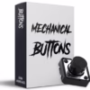 Close-up of mechanical buttons representing the 106 mechanical button sound effects pack, ideal for UI, games, and sci-fi interfaces.