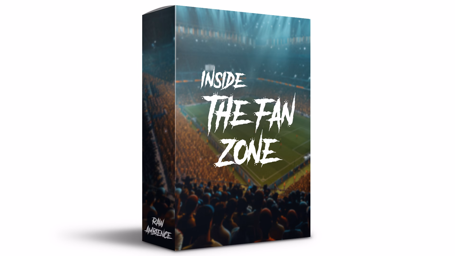 Supporters cheering inside a soccer stadium during a live match, representing the Inside the Fan Zone field recording sound library.